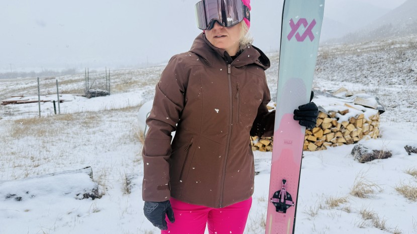 ready to head to the slopes in the lawrence jacket.