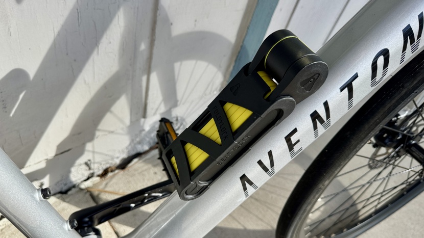 the seatylock foldylock includes a clever mount that secures it to...