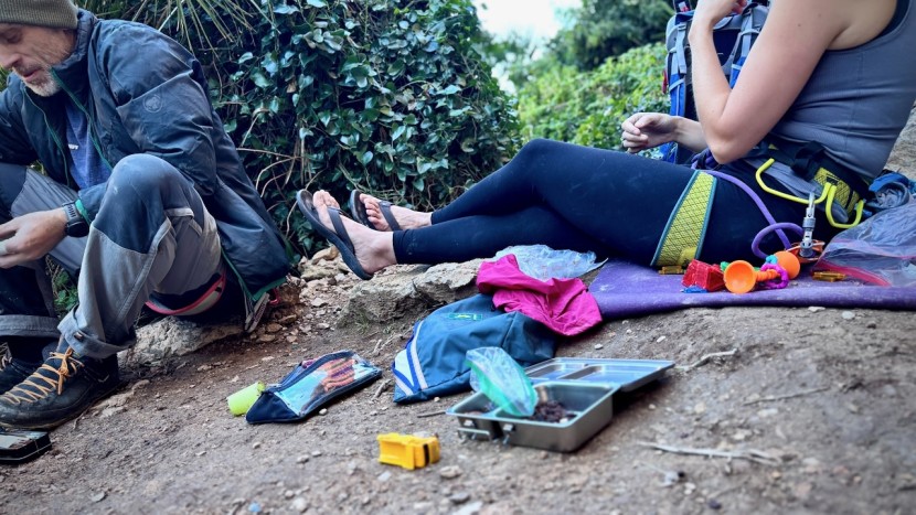 whether you're belaying between pitches at the crag, working in the...